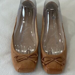 Jessica Simpson Size 8 Saddle Brown Leather LEVE Shoes Ballet Flats